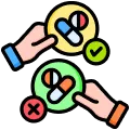 Approved generic medicine alternatives healthcare icon